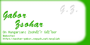 gabor zsohar business card